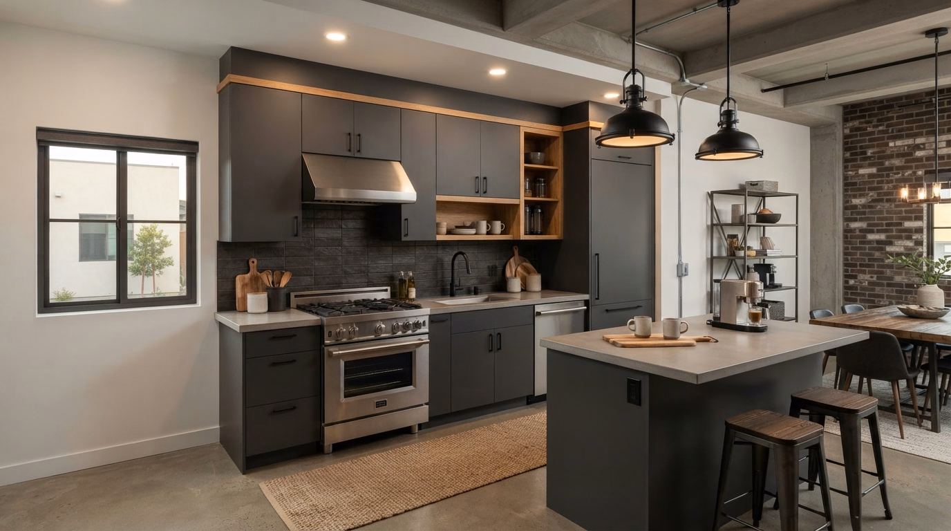 Industrial for San Diego County kitchen design.