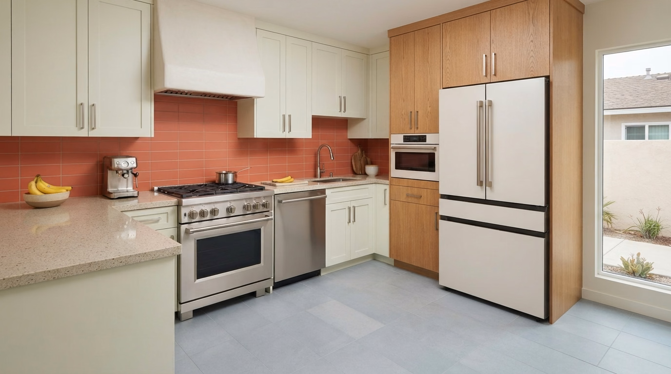 Appliance Planning for San Diego County kitchen flooring.
