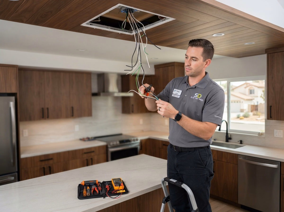 Kitchen Lighting Circuit Electrical Work in San Diego County.