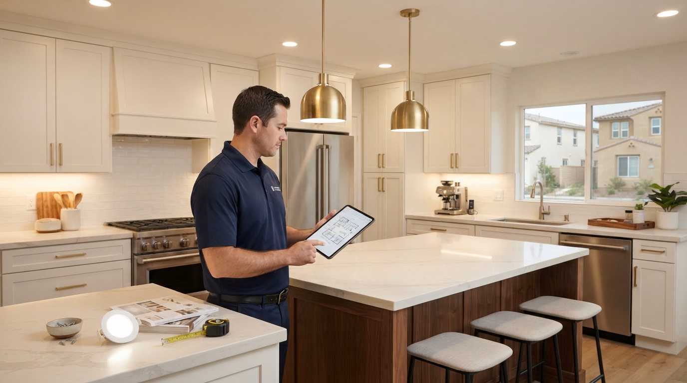 Kitchen Lighting Installation Process in San Diego County.