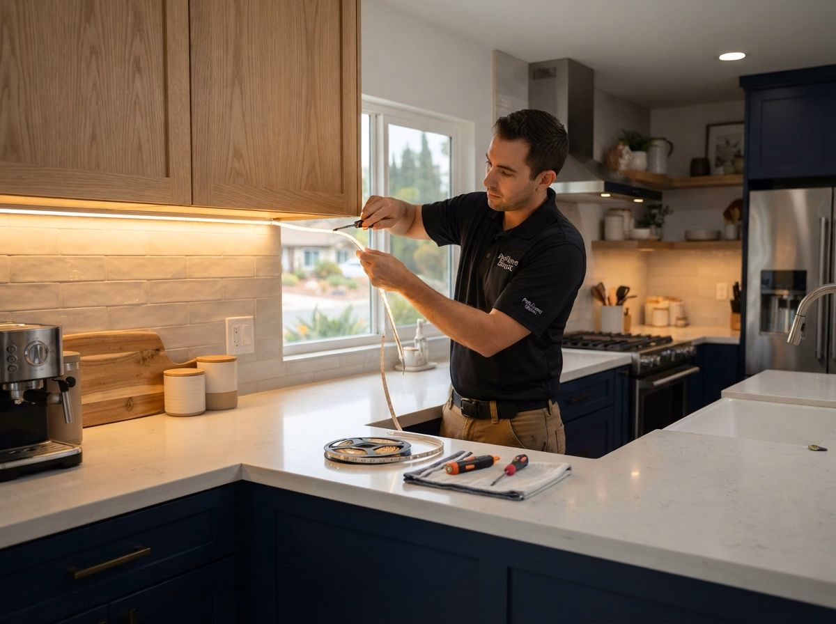 Under Cabinet Lighting Installation in San Diego County.