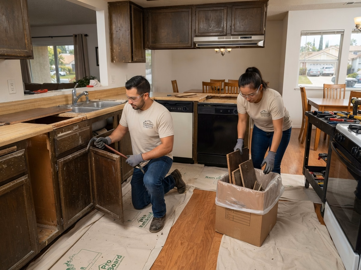 Demolition Haul Away for San Diego County kitchen services.